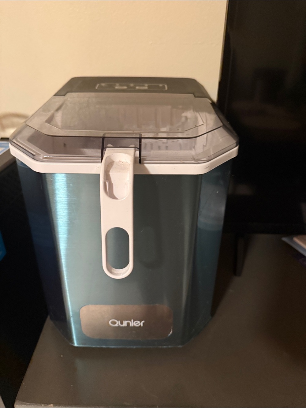 Teal Portable Ice Maker with White Accents
